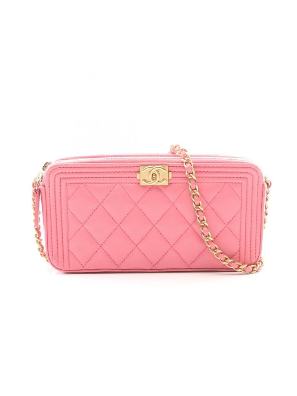 Chanel Shoulder Bag Boy Pink Lambskin Boy Phone Case Chain Wallet